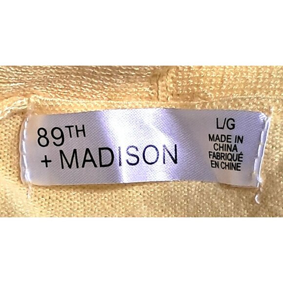 89th + Madison Cardigan Sweater Womens Size L Yellow Knit Open Front NWT - Picture 7 of 10